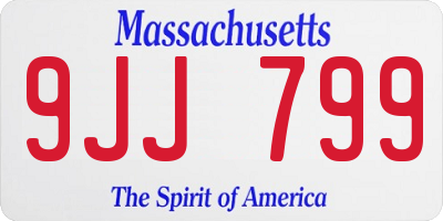 MA license plate 9JJ799