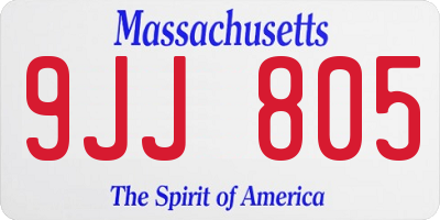 MA license plate 9JJ805