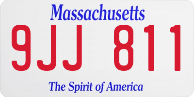 MA license plate 9JJ811