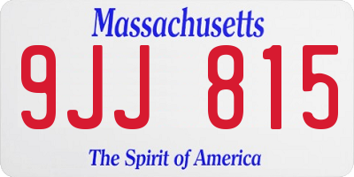 MA license plate 9JJ815