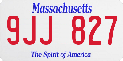 MA license plate 9JJ827