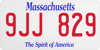 MA license plate 9JJ829