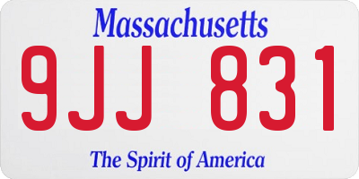 MA license plate 9JJ831