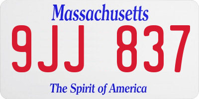 MA license plate 9JJ837
