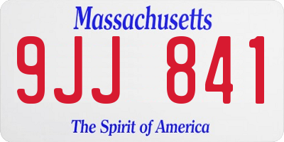 MA license plate 9JJ841