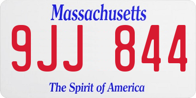 MA license plate 9JJ844