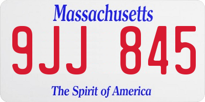 MA license plate 9JJ845