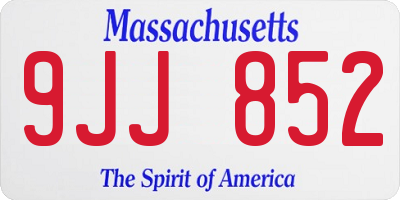 MA license plate 9JJ852