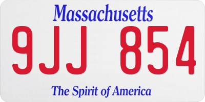 MA license plate 9JJ854
