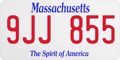 MA license plate 9JJ855