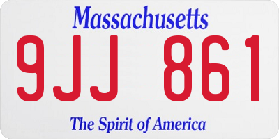 MA license plate 9JJ861