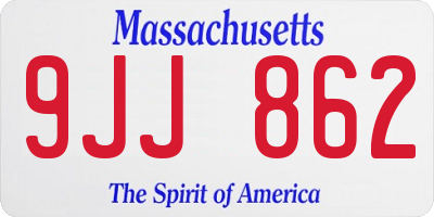 MA license plate 9JJ862