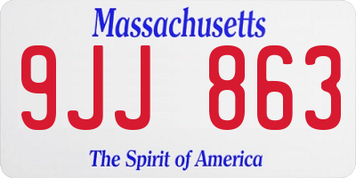 MA license plate 9JJ863