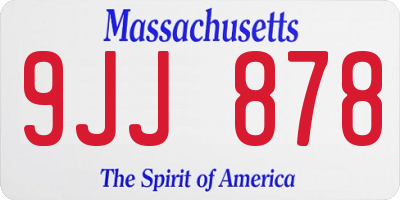 MA license plate 9JJ878