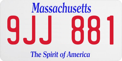 MA license plate 9JJ881