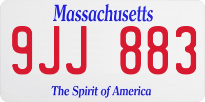 MA license plate 9JJ883