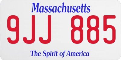 MA license plate 9JJ885