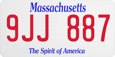 MA license plate 9JJ887