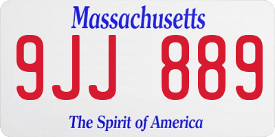 MA license plate 9JJ889