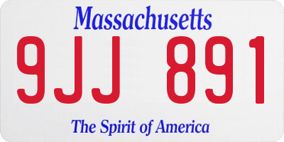 MA license plate 9JJ891