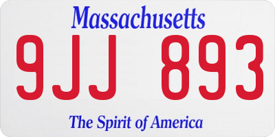 MA license plate 9JJ893