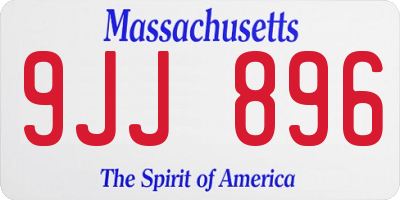 MA license plate 9JJ896