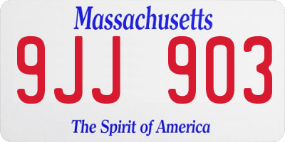 MA license plate 9JJ903