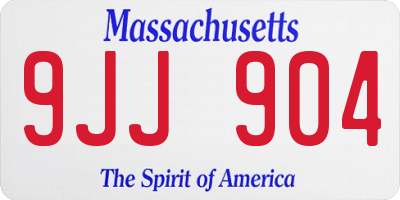 MA license plate 9JJ904