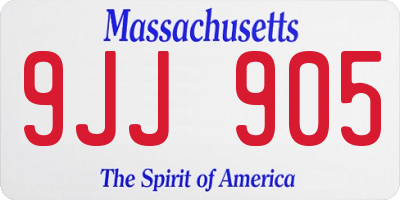 MA license plate 9JJ905