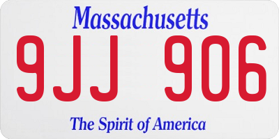 MA license plate 9JJ906
