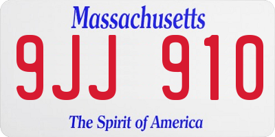 MA license plate 9JJ910