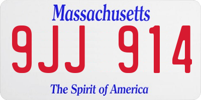 MA license plate 9JJ914