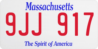 MA license plate 9JJ917