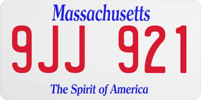 MA license plate 9JJ921