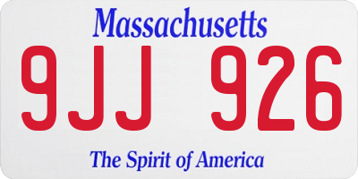MA license plate 9JJ926