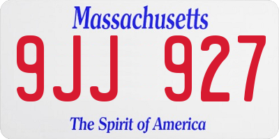 MA license plate 9JJ927