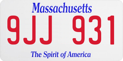 MA license plate 9JJ931