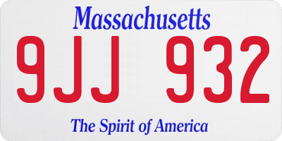 MA license plate 9JJ932