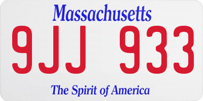MA license plate 9JJ933