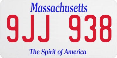 MA license plate 9JJ938