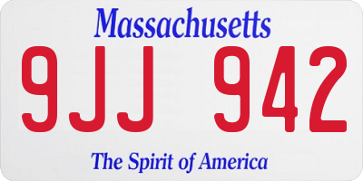MA license plate 9JJ942