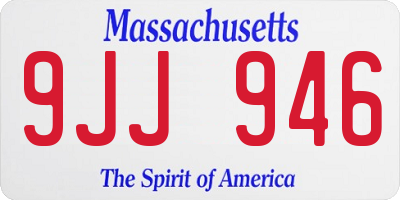 MA license plate 9JJ946