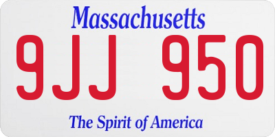 MA license plate 9JJ950