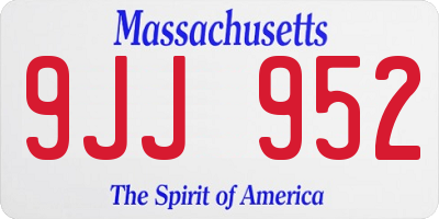 MA license plate 9JJ952