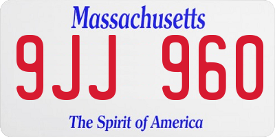 MA license plate 9JJ960