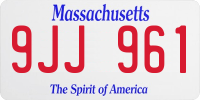 MA license plate 9JJ961
