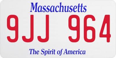 MA license plate 9JJ964