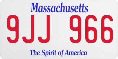 MA license plate 9JJ966