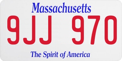 MA license plate 9JJ970