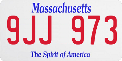 MA license plate 9JJ973